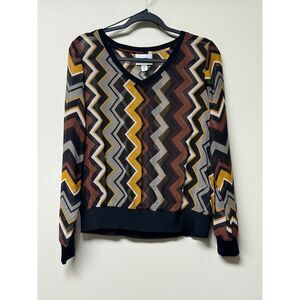 MISSONI for TARGET Sheer Chevron V-Neck Top, Sz M